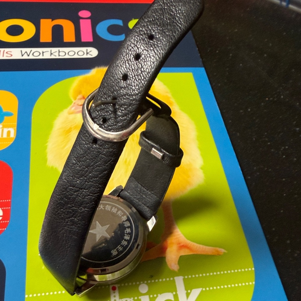 Unique Watch with Black Leather Strap - Picture 2 of 4